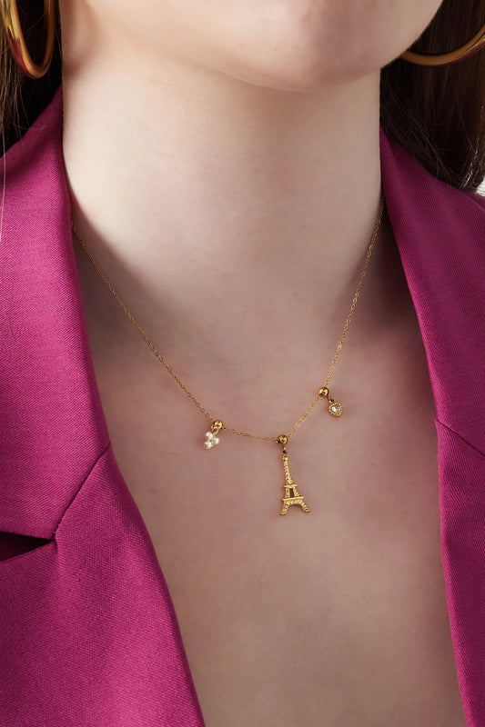 Paris Eiffel Tower Charm Necklace