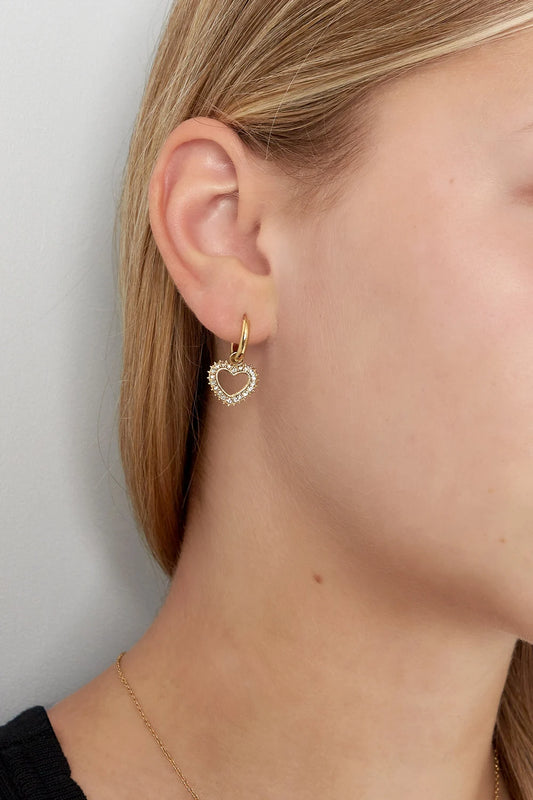 Sparkle Heart Hoop Earrings